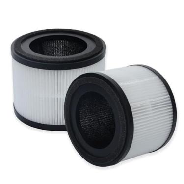 Imagem de PUREBURG Filtro de substituição compatível com purificador de ar MOOKA AP-S0610L, pacote com 2 unidades H13 HEPA de carbono ativado por filtragem de 3 estágios 2 em 1, odor de COV e poeira limpa a ar
