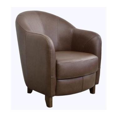 Imagem de Poltrona Kairós com Pés Madeira Couro Caramelo - Gran Belo