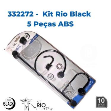 Imagem de kit rio Black acessórios para banheiro - HIGIBAN