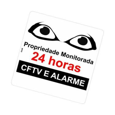 Imagem de Kit 2 Placas de Sinalização Propriedade Monitorada 24 Horas - CFTV e A
