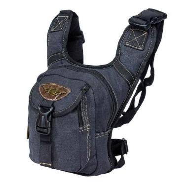 Imagem de Pochete Masculina De Perna Em Lona Brasil Ja8011 - ELLO, Preto