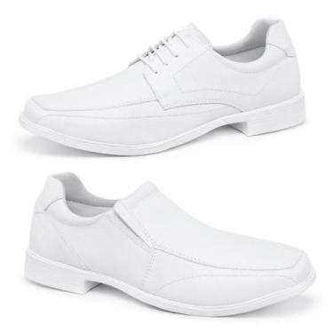 Imagem de Kit 2 Sapato Masculino Área Da Saúde Branco Ultra Confort - Novo Hábit