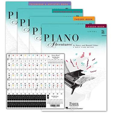Imagem de Faber Piano Adventures Nível 3A - Kit de Aprendizado Piano 88 Teclas + Adesivos Removíveis Juliet Music