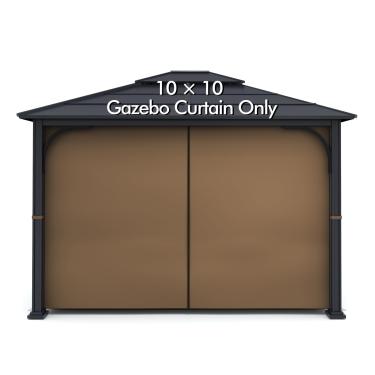 Imagem de Cortina de privacidade de substituição universal Gazebo - Painel de privacidade Wonwon parede lateral dossel com zíper para gazebo externo de 25 x 25 cm (marrom)