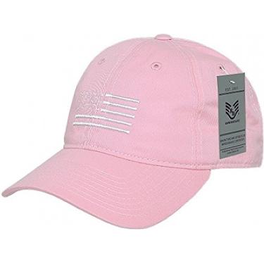 Imagem de Rapiddominance A03-USA4-PNK Boné gráfico relaxado, bandeira dos EUA, rosa