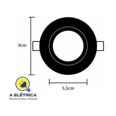 Imagem de spot redondo preto de embutir para lampada dicroica - biancoluce