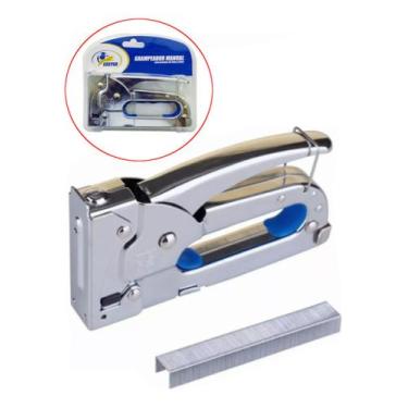 Imagem de Grampeador Tapeceiro Profissional Manual 4 A 8mm 100 Grampos - Guepar