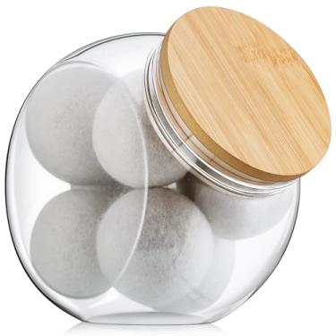 Imagem de Teenyyou 1 pacote com suporte de bola de plástico para secadora de roupas, recipiente para organização de lavanderia, cápsulas de lava-louças, dispensador de detergente, recipiente para banheiro com