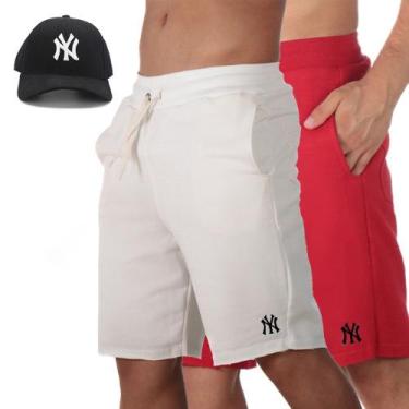 Imagem de Kit 2 Short Praia Bermuda Masculina Moletom Treino Cordao Ajustavel Bo