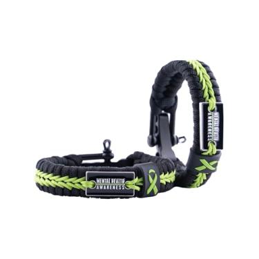 Imagem de Til Valhalla Project Pulseira de paracord de conscientização de saúde mental | Pulseiras de paracord para homens | Presentes táticos para homens | Pulseira de corda masculina | Acessórios masculinos |