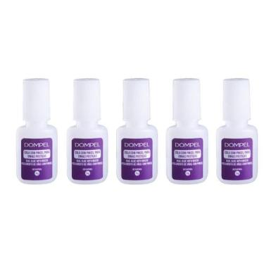 Imagem de Kit 5 Cola Para Unhas Postiças Com Pincel 5g Profissional Salão de Bel