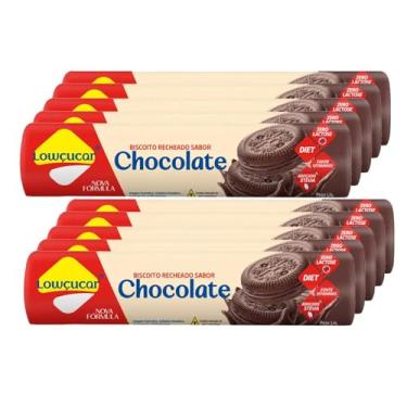 Imagem de Kit 10un Biscoito Sabor Chocolate Zero Açúcar LOWÇÚCAR 120g