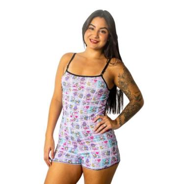Imagem de Macaquinho Pijama Estampado Personagens Temático Design Divertido Ondi