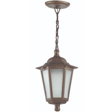 Imagem de Luminária de Teto Pendente Marrom Colonial com Lente Fosca Polipropileno Dital Linha Grega