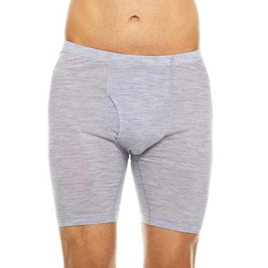 Imagem de Cueca boxer masculina de lã merino – uso diário – roupa íntima respirável, Cinza-claro, G