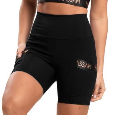 Imagem de Bermuda Feminina Poliamida Practice Preta Massam Fitness, M