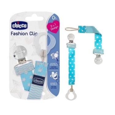 Imagem de Prendedor De Chupeta Fashion Clip Azul Chicco