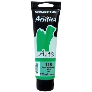 Imagem de Tinta Acrílica Arts Corfix 120ml G1 - 85120, 115 - VERDE PERMANENTE ME