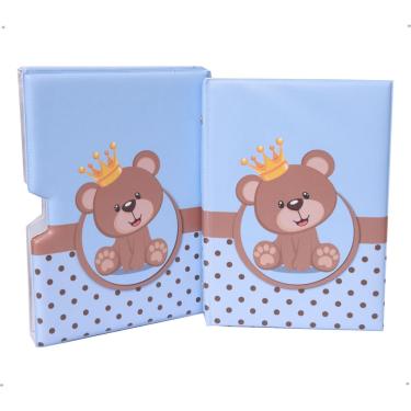 Imagem de Luva E Álbum Fotográfico ursinho príncipe Azul para 60 Fotos 15x21 - Bebê Infantil