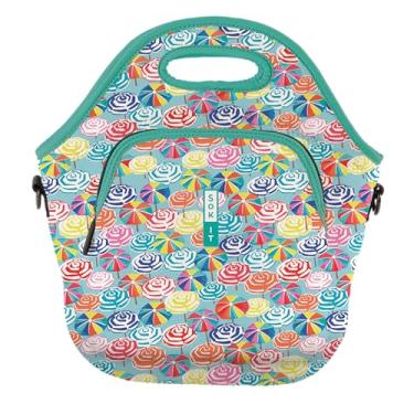 Imagem de Sok It Bolsa de almoço com zíper isolada de neoprene (pôr do sol siciliano, extra grande 6,5 litros)