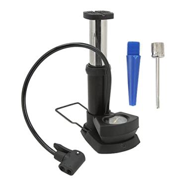 Imagem de Bomba de alumínio da bomba de pé bomba de pedal portátil de alta pressão para bicicletas para basquete de basquete Esforço inflável de brinquedos economizando bocais de gás dual