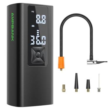 Imagem de AT003 Compressor de ar portátil, bomba de ar automática para pneus de carro, inflador de pneu de 150PSI com bateria de 6000 mAh, medidor de pressão e tela de LED, compressor de ar para carro