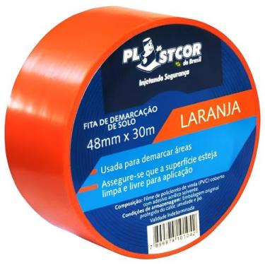 Imagem de Fita de Demarcação 48mm x 30 metros Laranja - 700.01517 - PLASTCOR