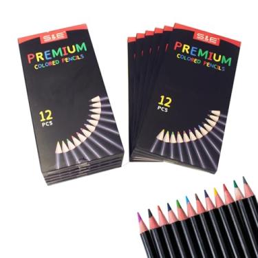 Imagem de S & E TEACHER'S EDITION Lápis de cor 144 peças, lápis de cor pré-afiados super macios, lápis de cor infantil, lápis de desenho, grafite de madeira, material escolar a granel