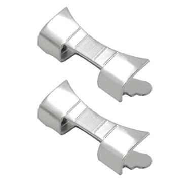 Imagem de UGPLM 2 peças de elos de extremidade de pulseira inoxidável peças de tampas de aço 14 mm, prata, 18 mm