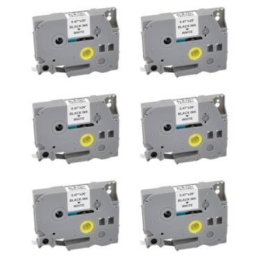 Imagem de Kit 6 fitas laminadas TZE-231, TZ-231 e TZE231 para rotulador P-Touch PTH110, PTD210, PTP300BT, PTE500VP, PTP700, PTP900W e series