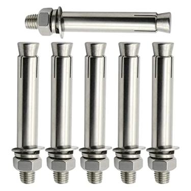 Imagem de Parafusos de âncora de manga de expansão de aço inoxidável, 6 peças de parafusos de expansão M10 - Aço inoxidável porca sextavada externa manga de expansão parafuso de âncora âncora âncoras de fixação