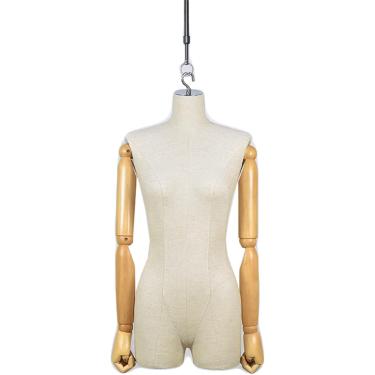 Imagem de Corpo De Manequim Torso Feminino, Corpo De Manequim De Meia Escala Pendurado Com Braço De Madeira Para Exibição De Roupas De Vestido De Noiva, Vara Ajustável 50,100cm,b