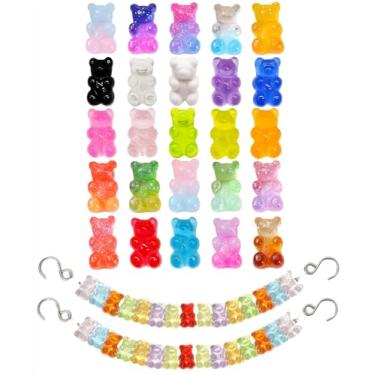 Imagem de CIKKITZ 25 peças de berloques fofos de urso de goma para meninas, sandálias de tamanco, pingentes de decoração de sapatos DIY para mulheres, lembrancinhas de festa, Misto, generic