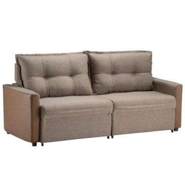 Imagem de Sofá Estofado Fabiany Roma 923/1008 3 Lugares 100x210x95cm, LINHO/MARR