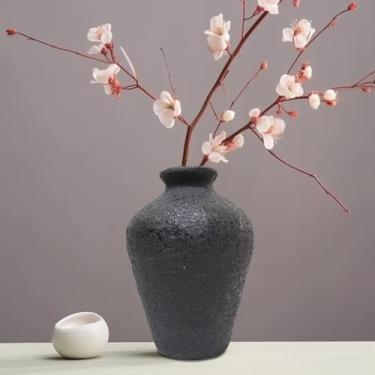 Imagem de MAHOT Vaso grande de cerâmica rústica para casa de fazenda, vaso decorativo de terracota antigo moderno de 19 cm. Adequado para decoração de casa, decoração de interiores, decoração de cozinha, para