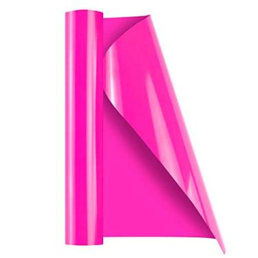 Imagem de HTVRONT Rolo De Vinil Transferência Térmica Rosa Htv - 12 Pol. X 10 Pés Poliuretano, Fácil Cortar E Remover Para Aplicar O Design (Rosa Choque)