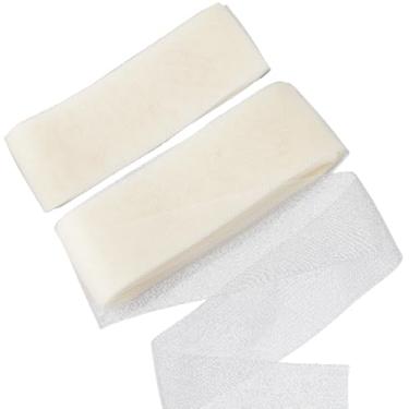 Imagem de GORGECRAFT 2 rolos de 50 metros de trança de crina de cavalo rígida 8 cm de largura bege poliéster desossada vestidos formais vestidos de dança fita de acabamento de cabelo de cavalo para aparar