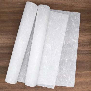Imagem de MLNSUNNY Papel de fibra de amoreira natural - 30 folhas jumbo de 45 x 45 cm, papel de arroz Unryu feito à mão com fibra vegetal visível, resistente a rasgos e fácil de imprimir para origami, embrulho