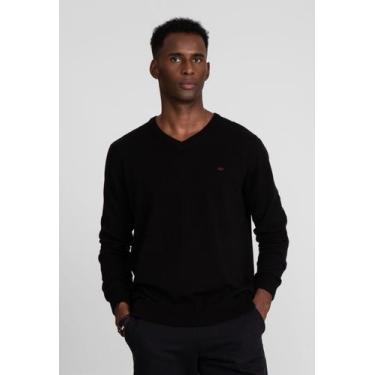Imagem de Suéter Docthos Slim Gola V Fio Melange, 003 preto, M