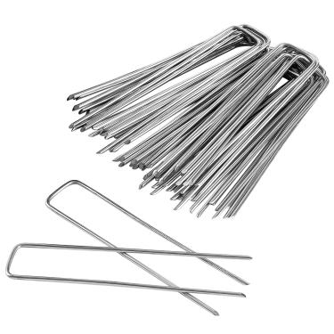 Imagem de Lodstob Grampos de paisagem galvanizados antiferrugem de calibre 11 para estacas de jardim e pinos SOD