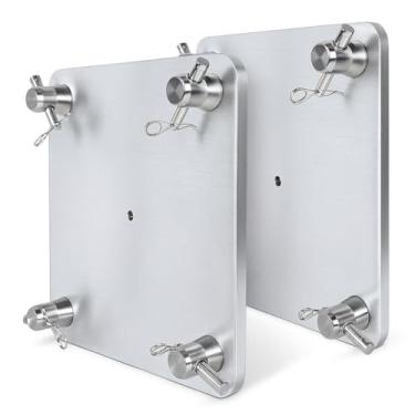 Imagem de 2 conjuntos de placa treliça de alumínio de 30,5 x 30,5 cm com 8 conectores, compatível com conectores F34 de treliça quadrada de 29 cm x 29 cm para monitores de palcos de DJ, shows, casamentos