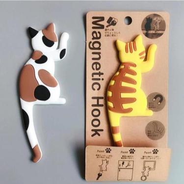 Imagem de Gancho Imã Para Geladeira Gatinho Emborrachado Multiuso C2187 - Pra vc