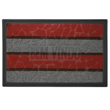 Imagem de Tapete de Entrada Emborrachado Antiderrapante 38x58cm – Alta Durabilidade, Retenção de Sujeira e Fácil Limpeza para Ambientes Internos e Externos (Listras Horizontal)