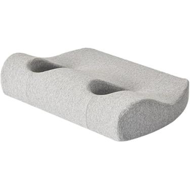Imagem de Travesseiro Com Orifício Para Dormir - Travesseiros Perfurantes Para Dorminhocos Laterais Travesseiro De Espuma Viscoelástica Para Dor De Ouvido Para Dormir Com Tampões De Ou, Light Grey