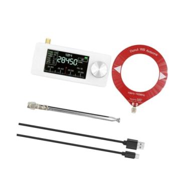 Imagem de Generic Rádio portátil SI4732 Mini rádio de bolso prático com tela clara e receptor multibanda com antena de loop para camping, escritório e casa, Branco