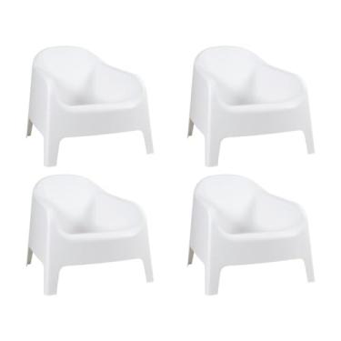 Imagem de Kit 4 Cadeiras poltrona para jardim varanda Skarpo Branco