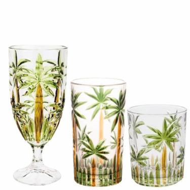 Imagem de Jogo de Taças e Copos Agua e Wisky Cristal Palm Tree Wolff