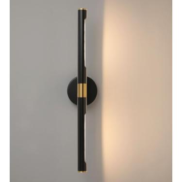 Imagem de Munbea Luminária de banheiro dourada preta de 61 cm sobre o espelho, luminária ajustável de 360° rotativa, luminária de arandela de parede moderna.