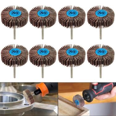 Imagem de Kit 8 Disco Flap De Lixa 32Mm Lamela G80 Para Micro Retífica - Dremax