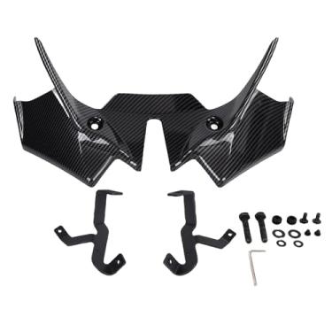 Imagem de aqxreight Motocicleta Front Spoiler Wing Defletor Downforce Kit de Asa Aerodinâmica para Z650 2021-2024 ABS METAL NAKED ASTH Plug Play Play Design (estilo de fibra de carbono)